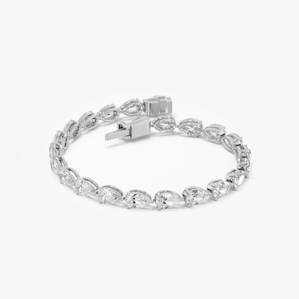 Pear Cut East-West Diamond Tennis Bracelet