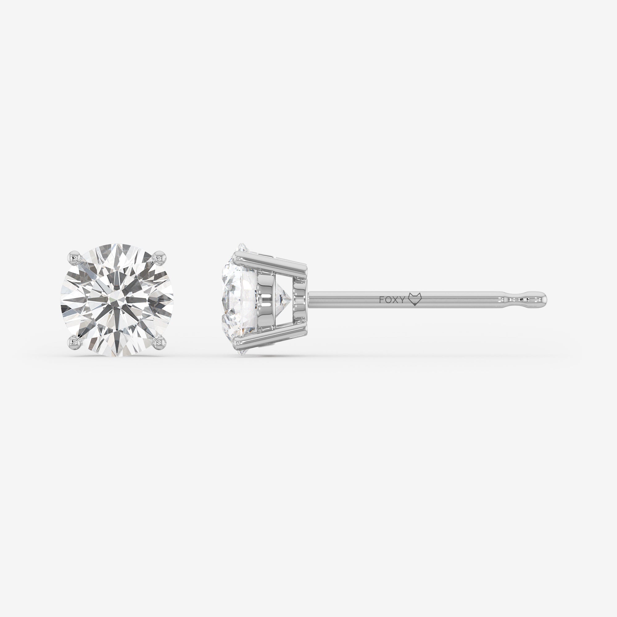 Four Prong Solitaire Stud Earrings