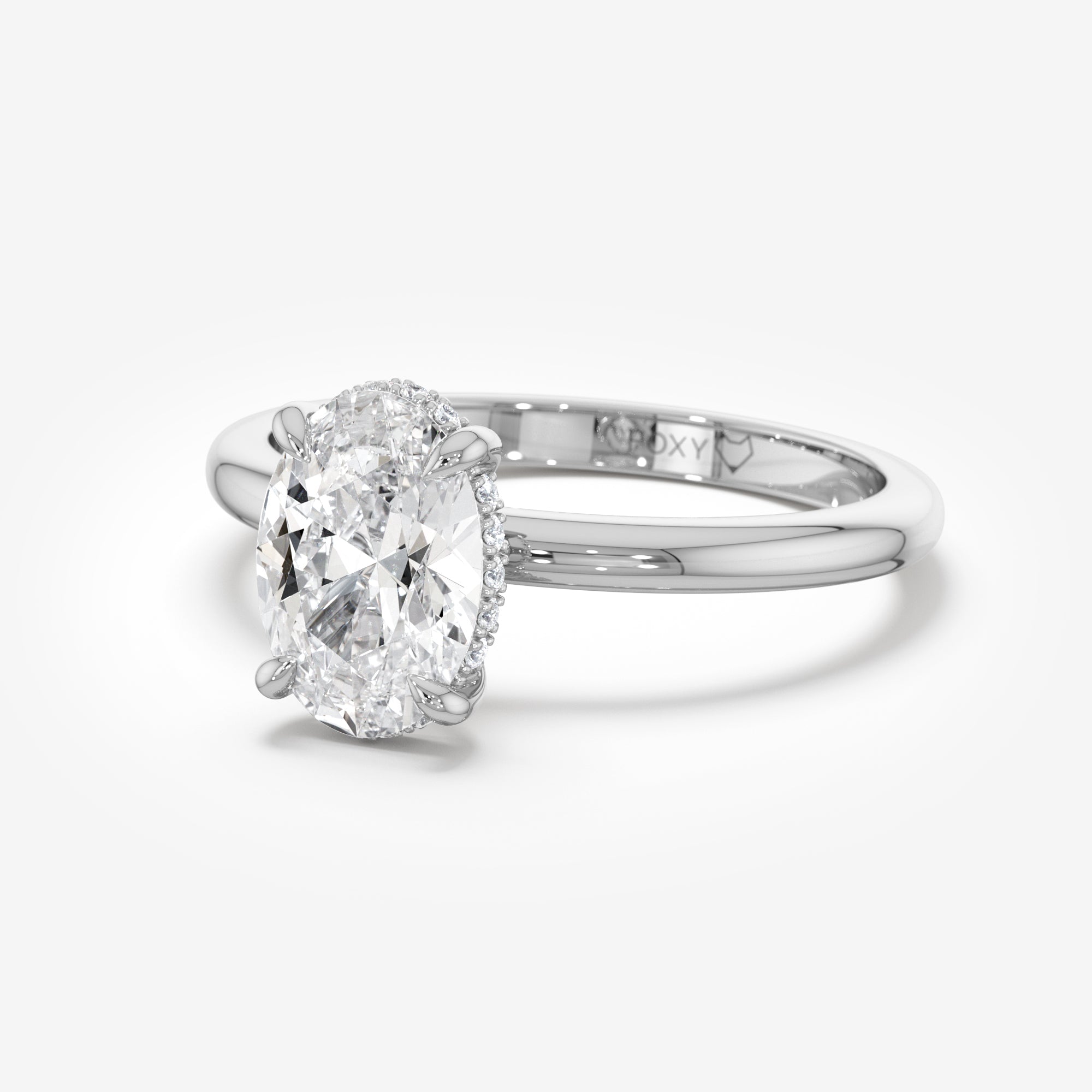 Hidden Halo Solitaire Engagement Ring