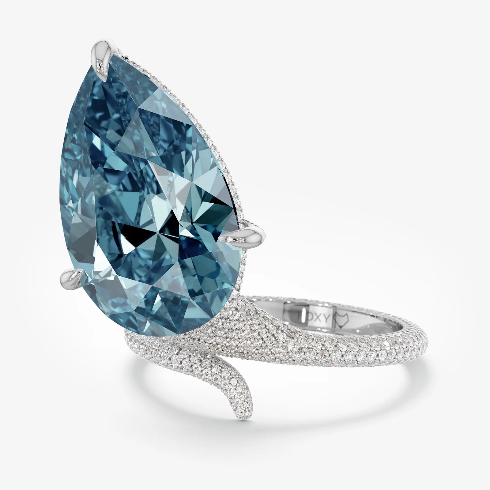Blue Crush Pear Diamond Ring