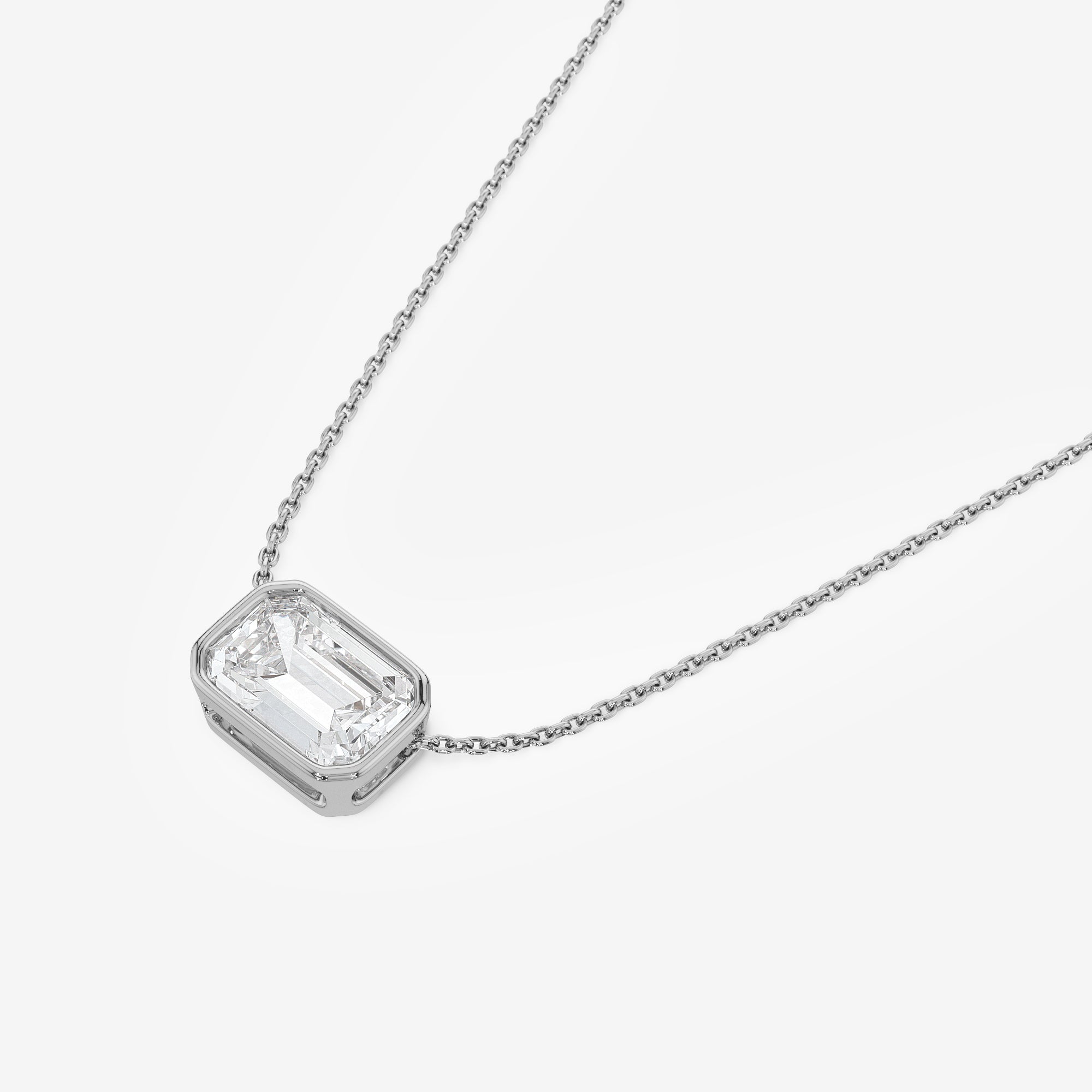 Bezel Pendant Necklace (1 Сt. T.W.)