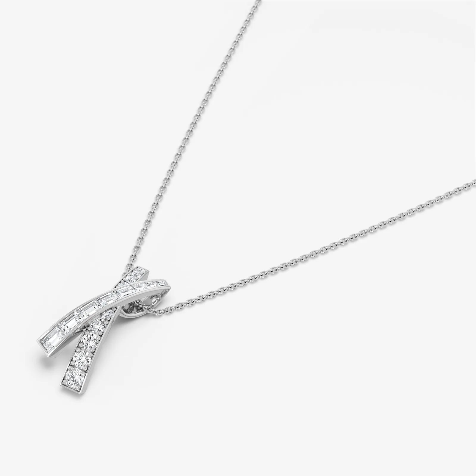 Cross Twist Pendant Necklace