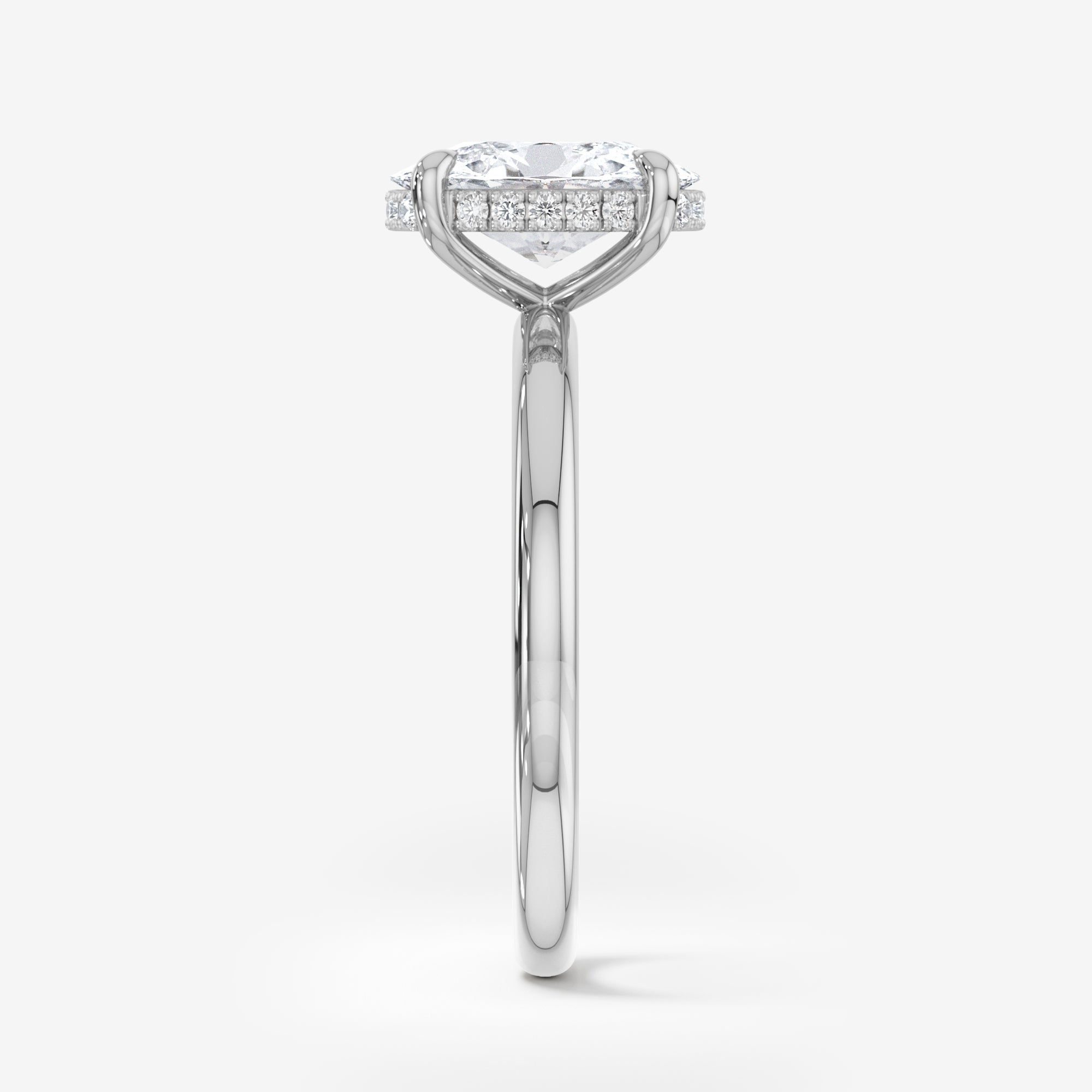 Hidden Halo Solitaire Engagement Ring