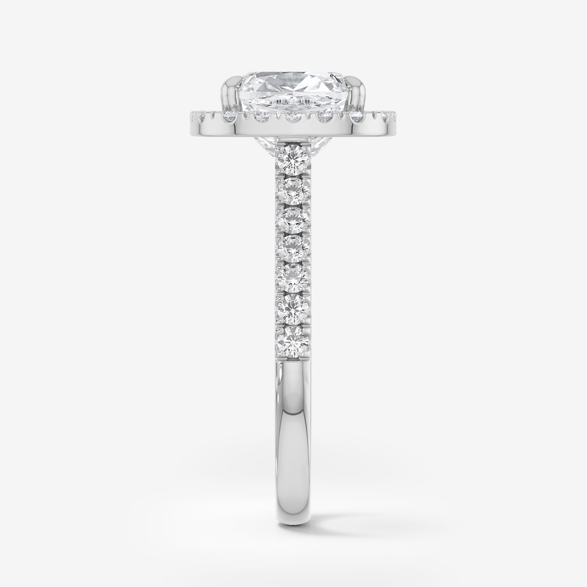 Pavé Diamond Halo Engagement Ring