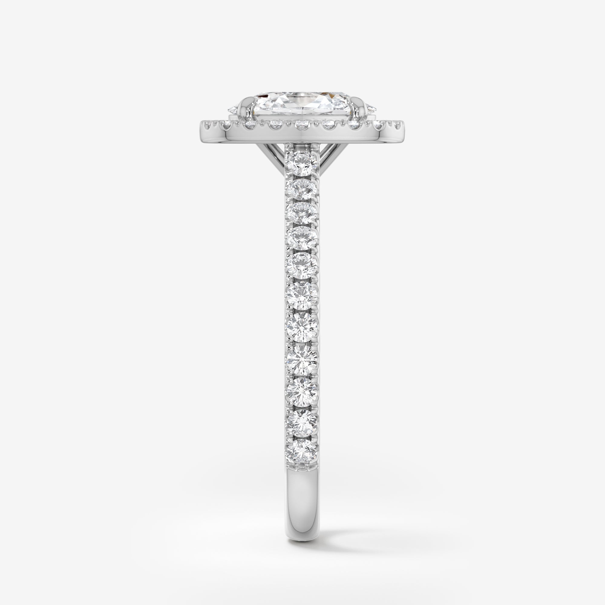 Pavé Diamond Halo Engagement Ring