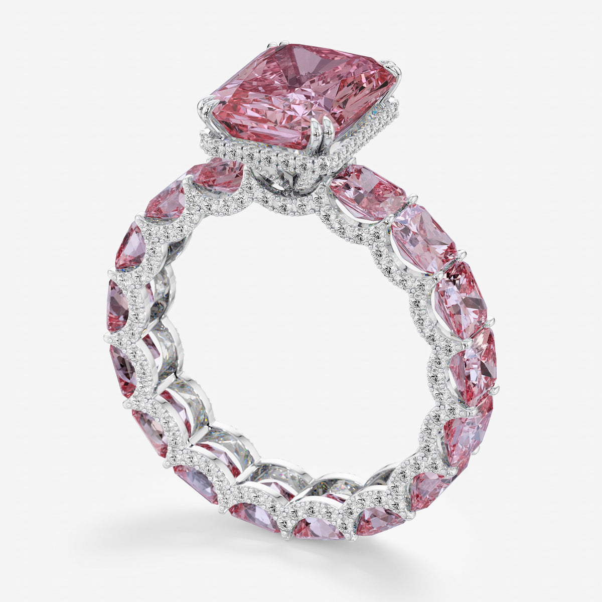 Pretty Serious Radiant Eternity Solitaire Diamond Ring