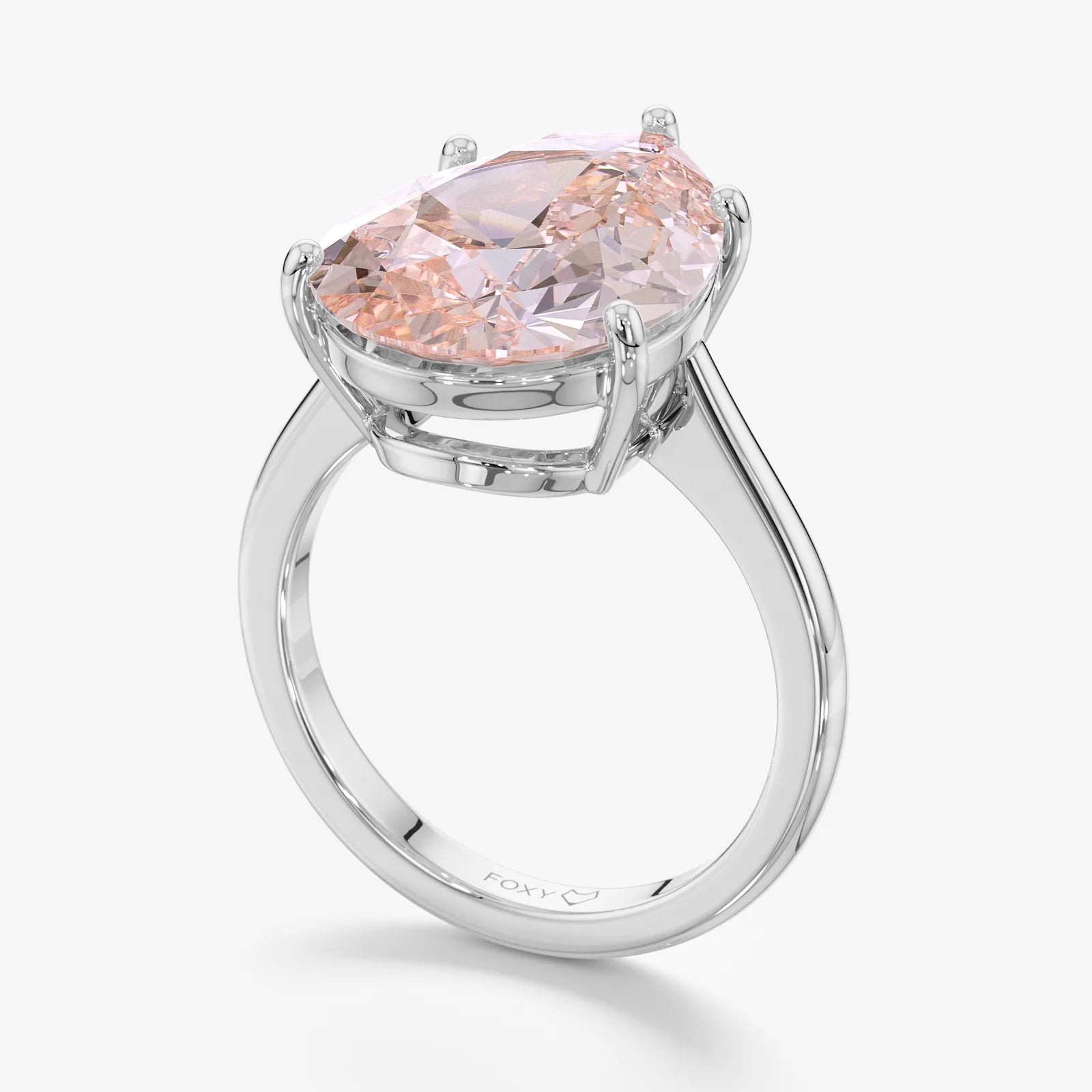 Pick Pink Solitaire Pear Diamond Ring