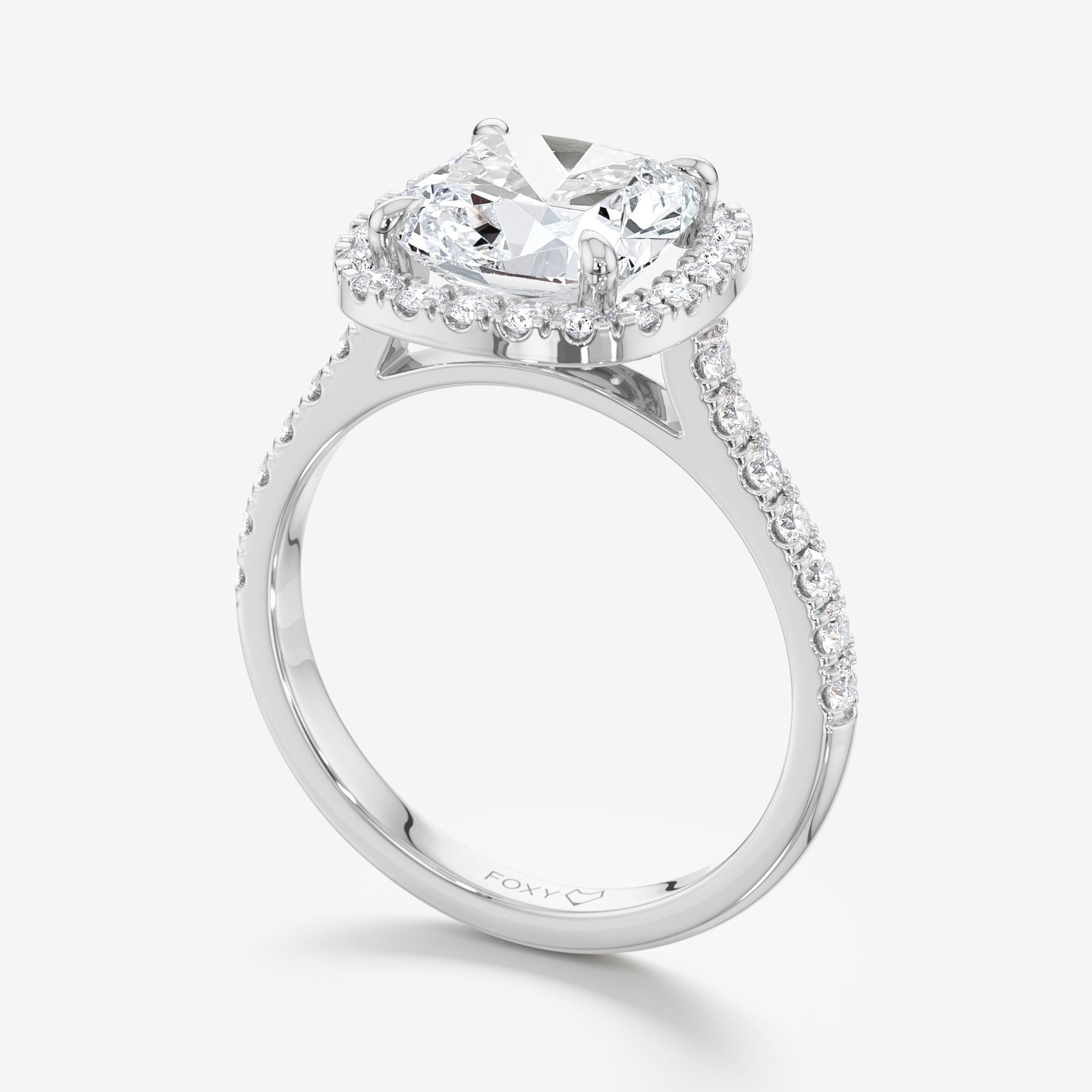 Pavé Diamond Halo Engagement Ring