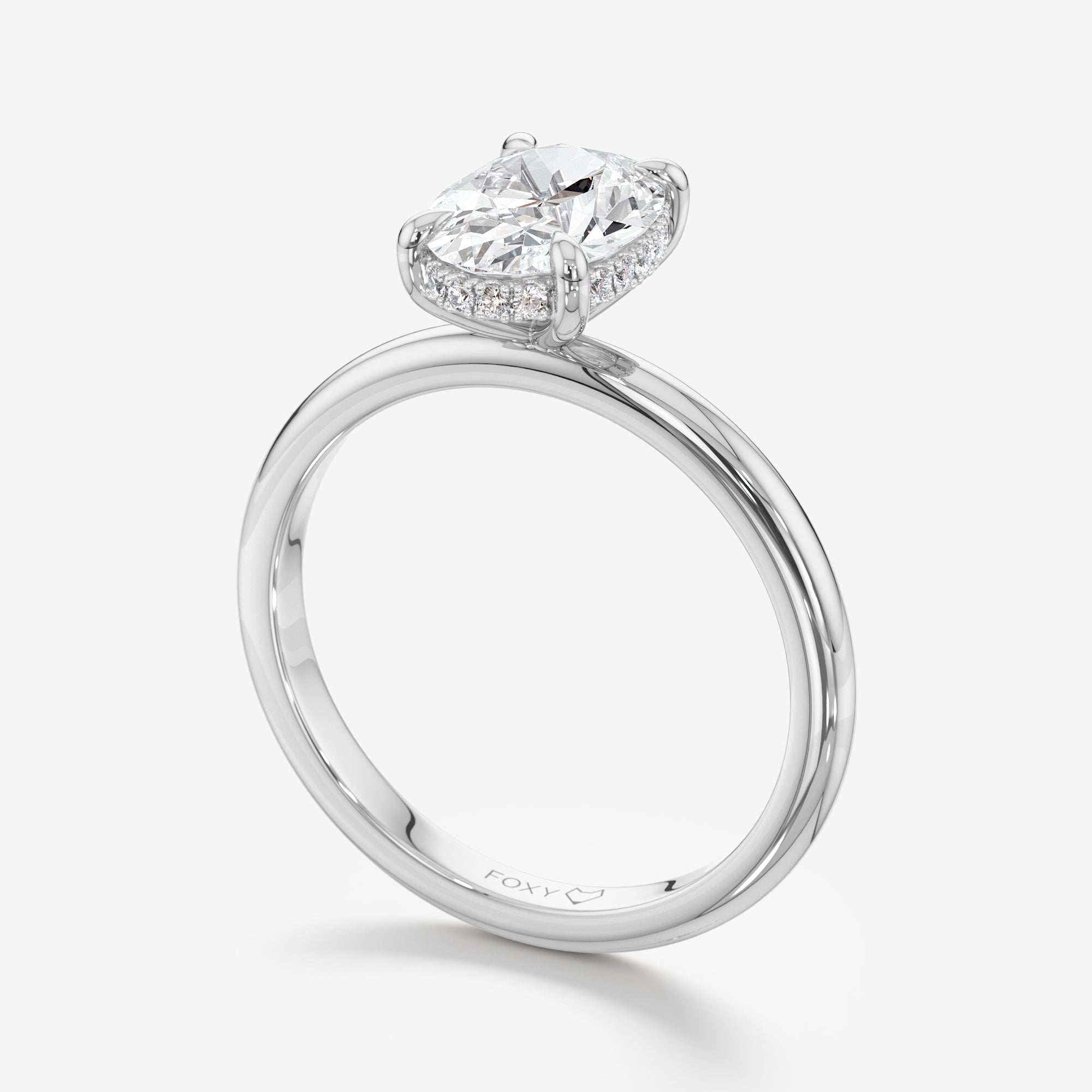 Hidden Halo Solitaire Engagement Ring
