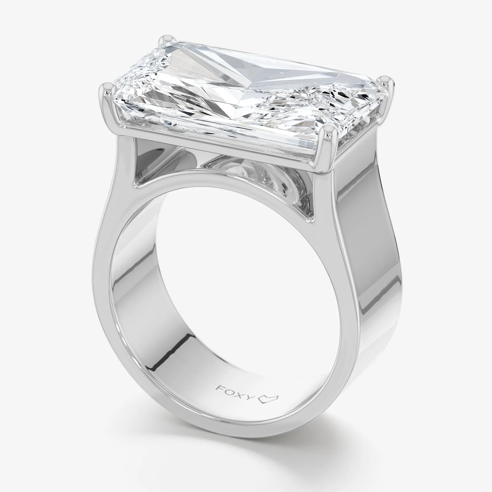 Men's Solitaire Radiant Lab Diamond Ring