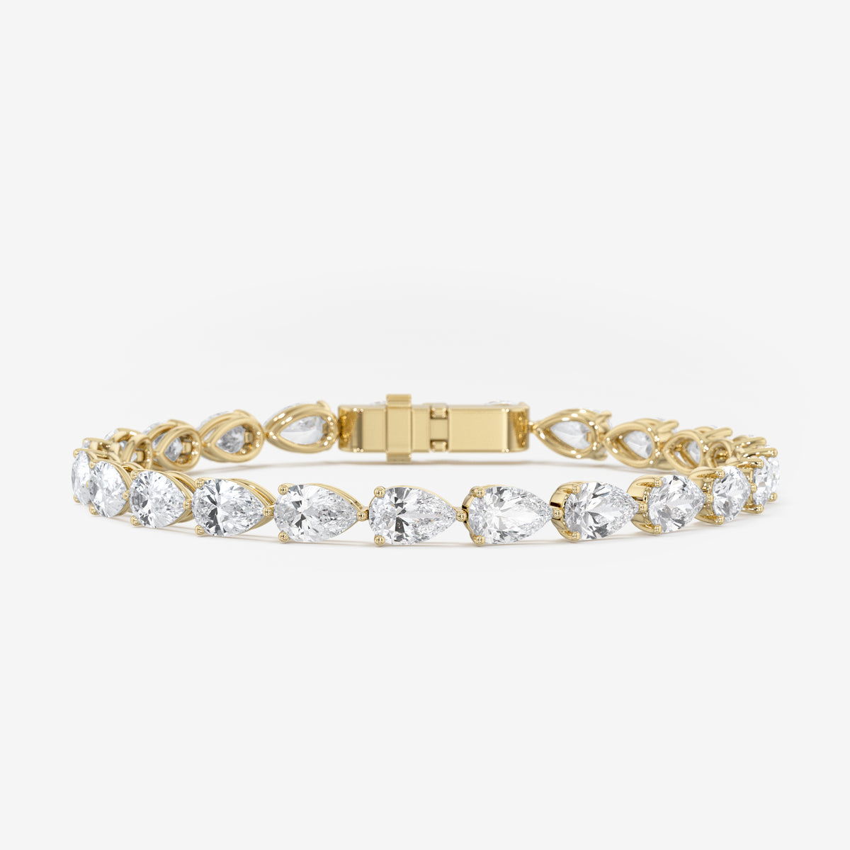 Pear Cut East-West Diamond Tennis Bracelet