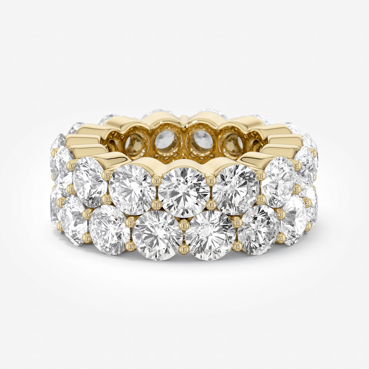 Round Two-Row Diamond Eternity Ring
