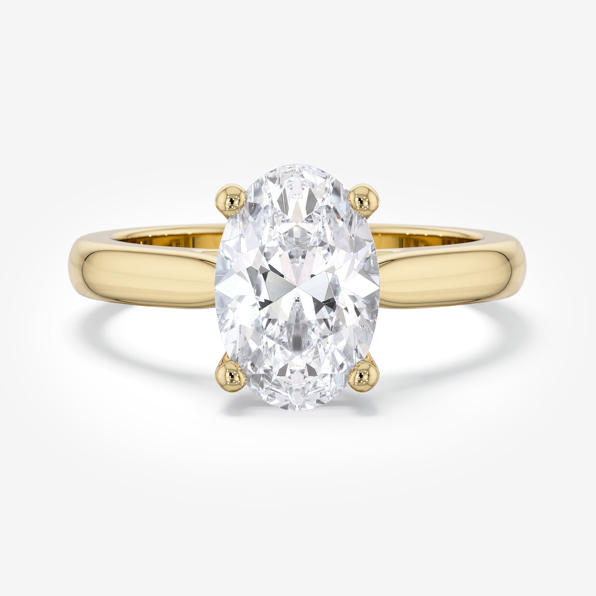 Oval Solitaire Diamond Engagement Ring