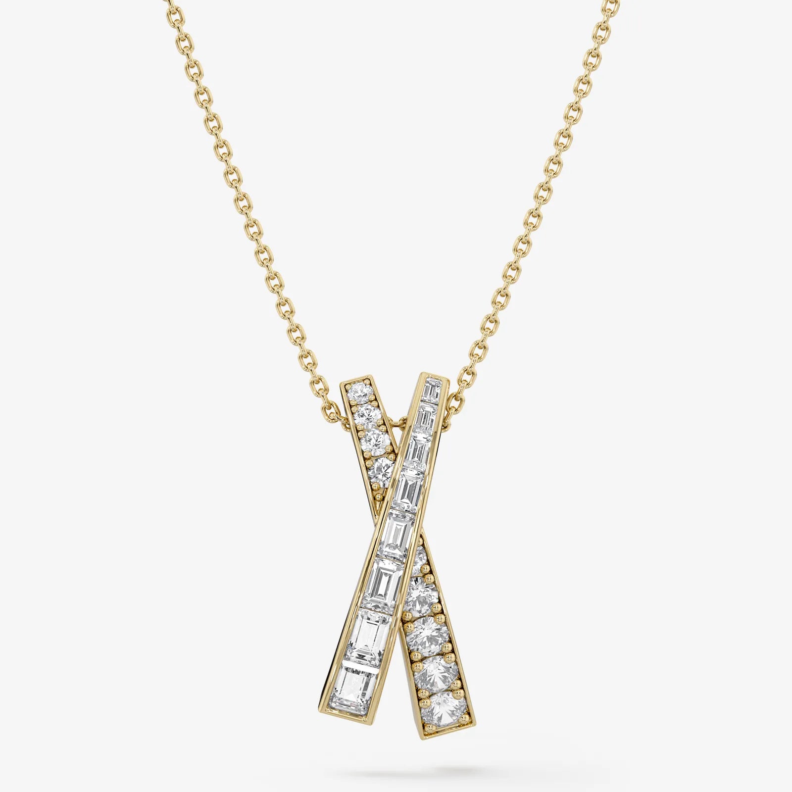 Cross Twist Pendant Necklace