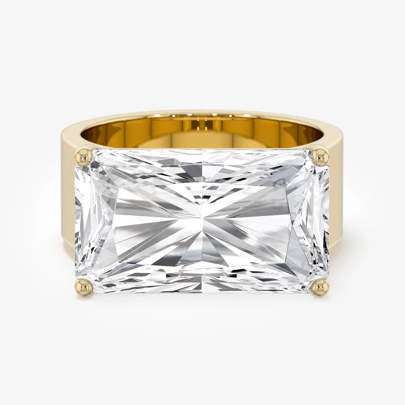 Men's Solitaire Radiant Cut Lab Diamond Ring