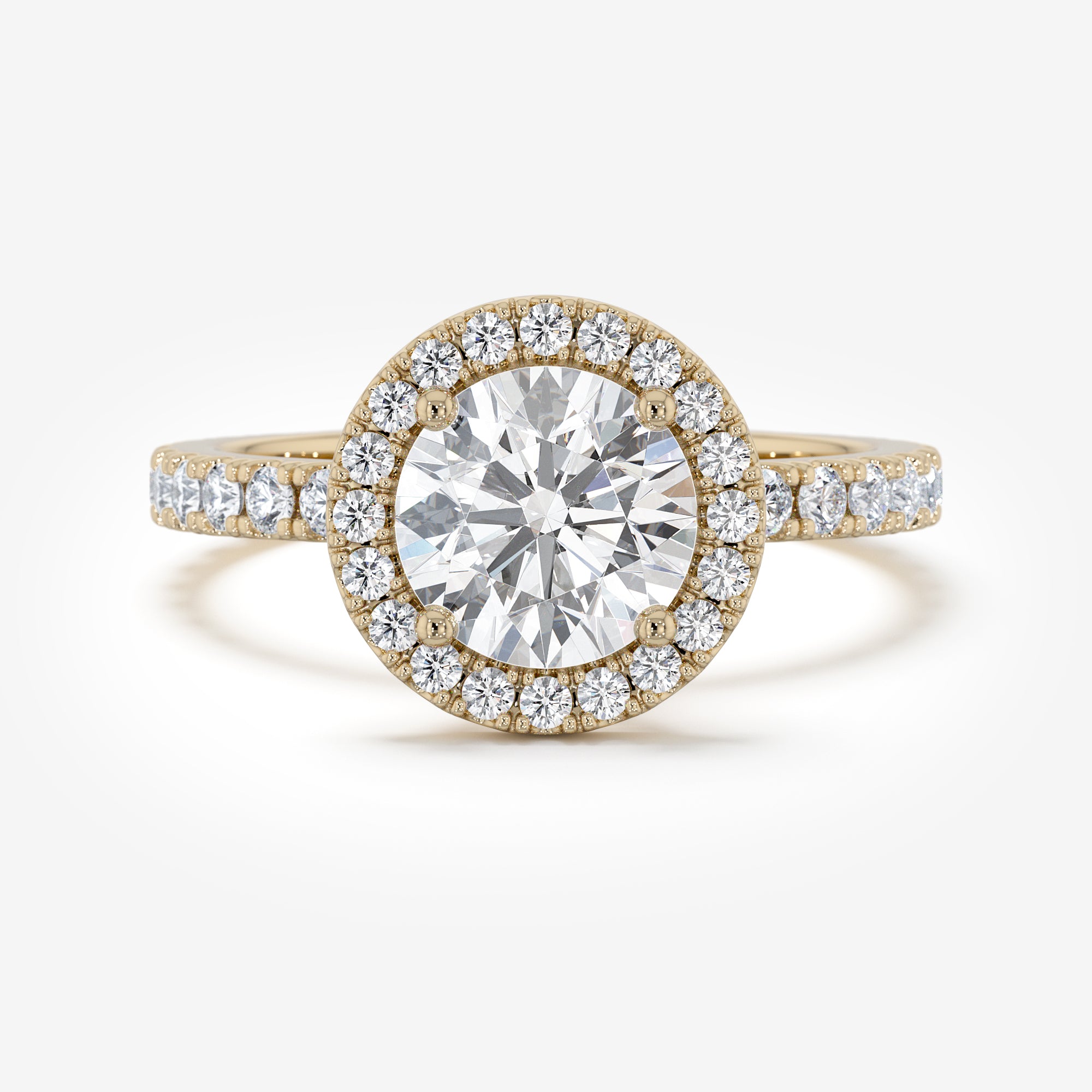 Pavé Diamond Halo Engagement Ring