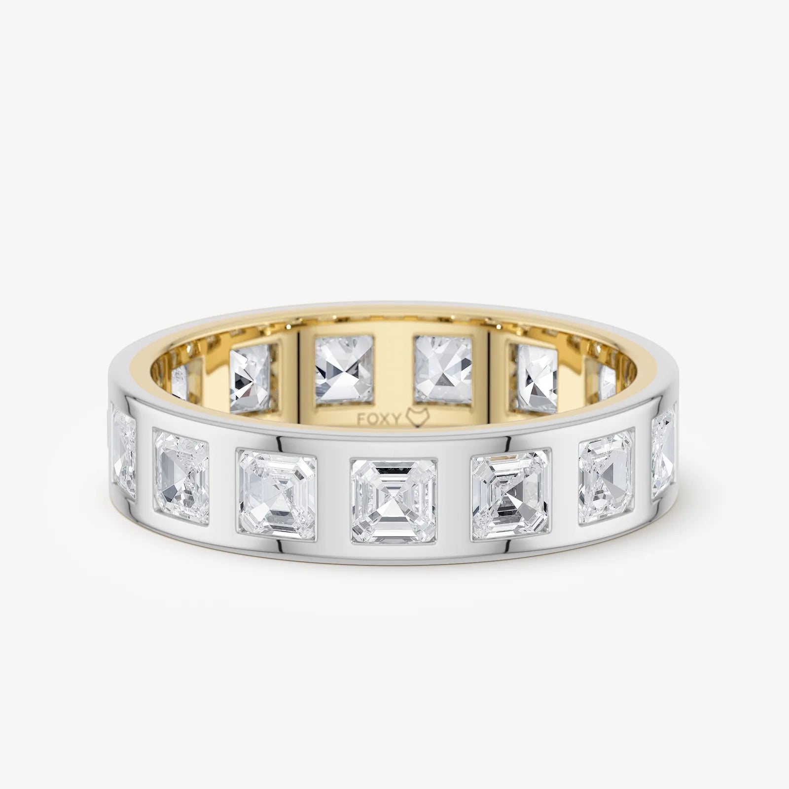Men's Asscher Cut Lab Diamond Wedding Ring