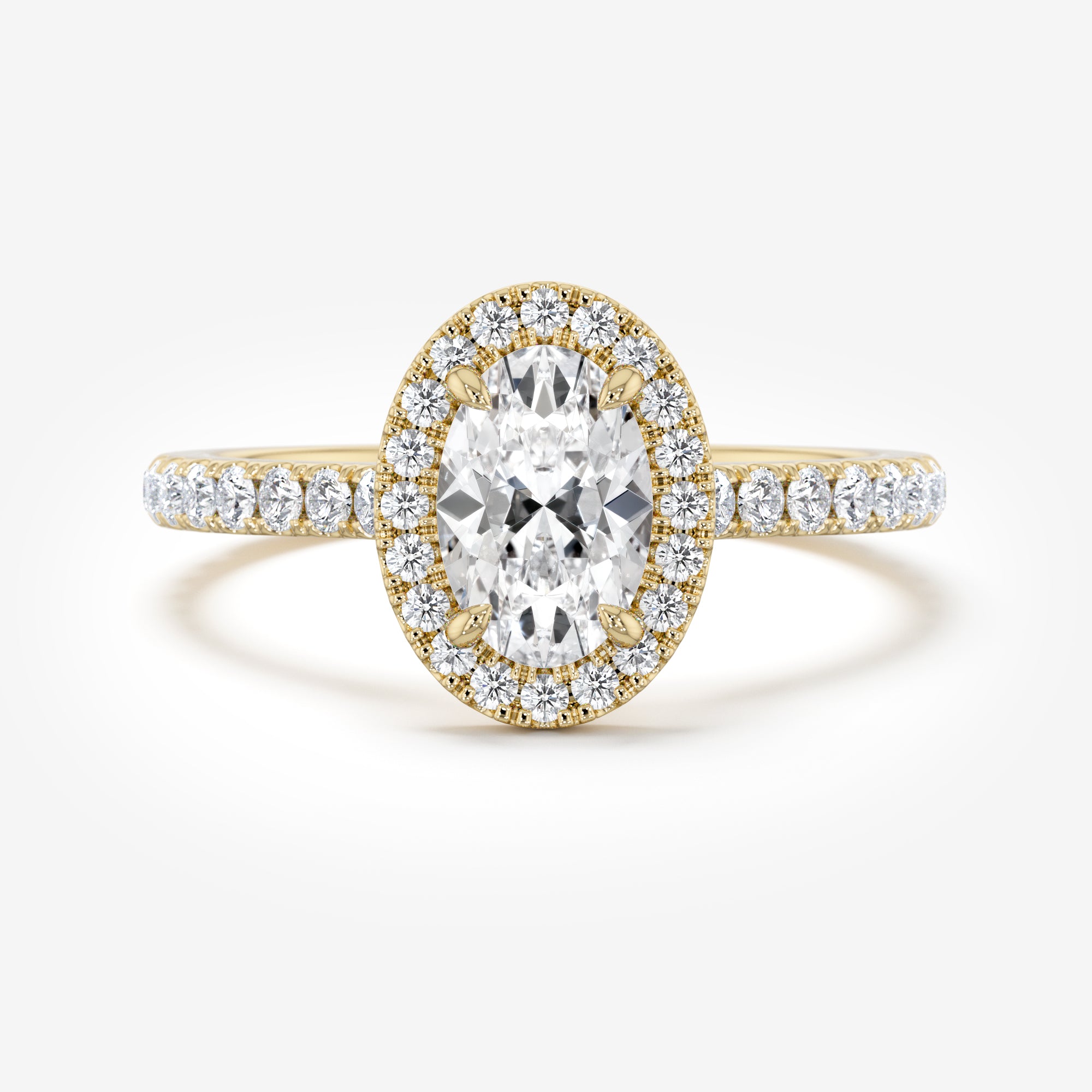 Pavé Diamond Halo Engagement Ring