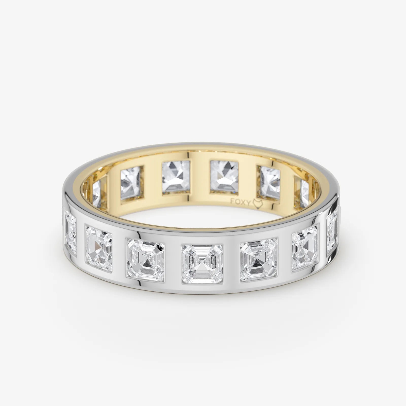Men's Asscher Cut Lab Diamond Wedding Ring