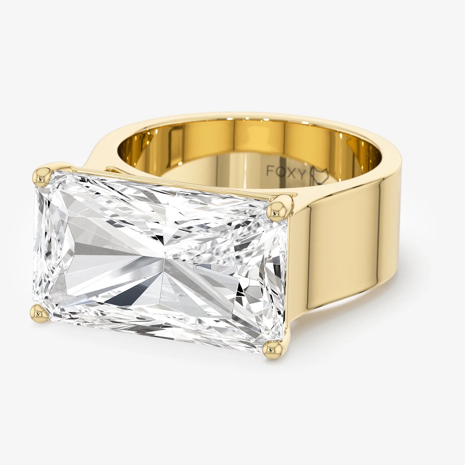 Men's Solitaire Radiant Cut Lab Diamond Ring