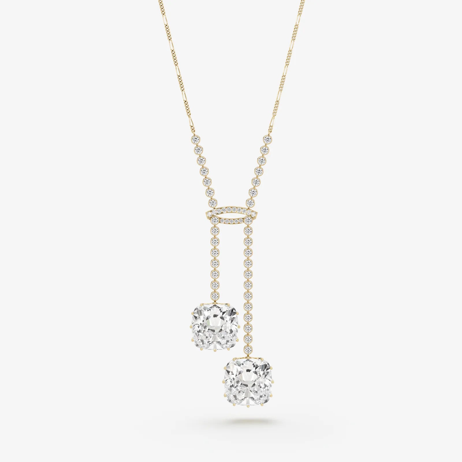 Cushion Twins Pendant Necklace