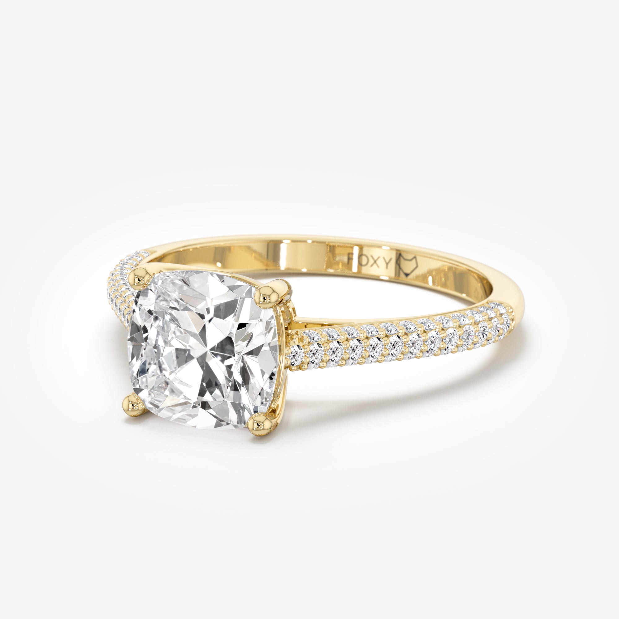 Cathedral Triple Pavé Engagement Ring
