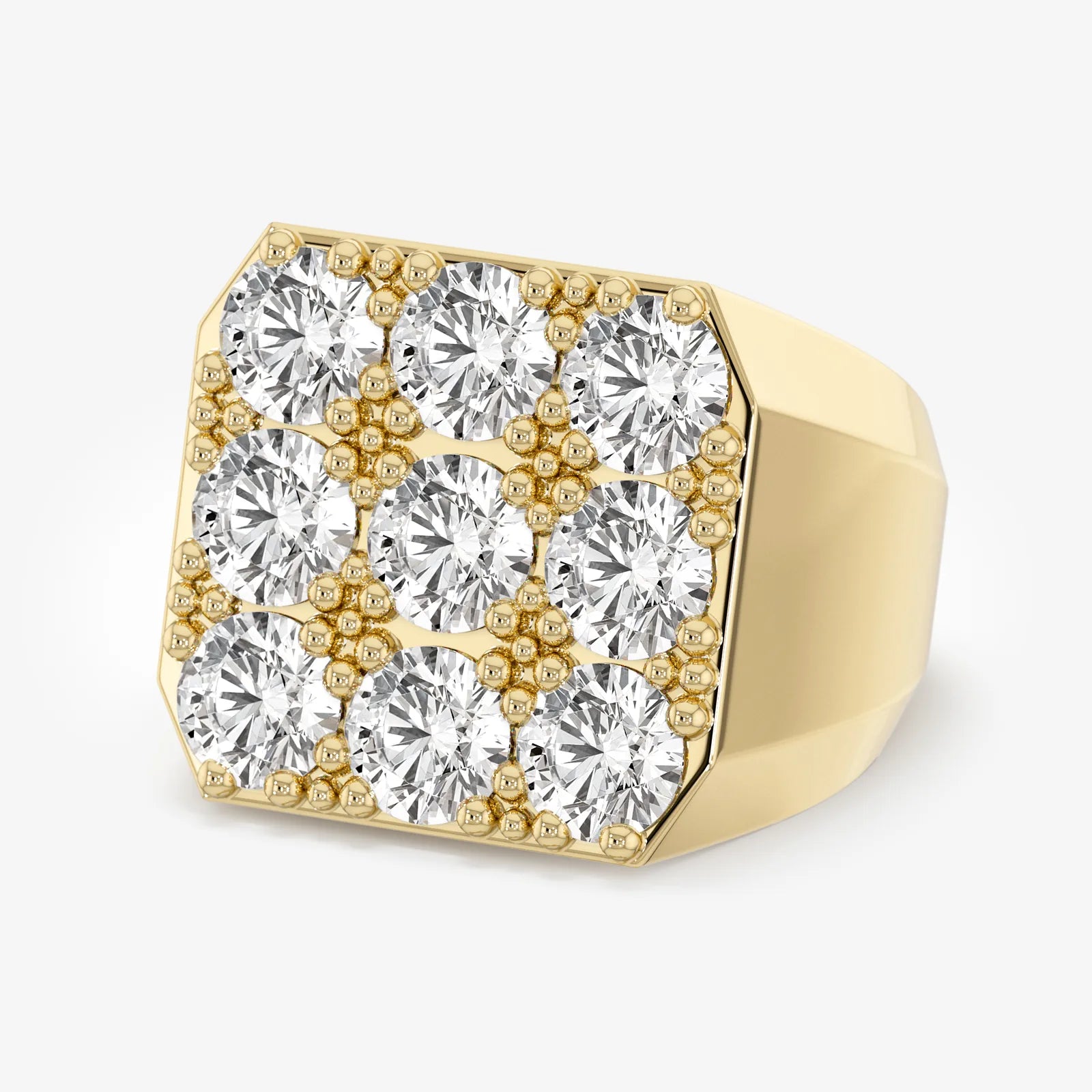 Men's Statement Signet Lab Diamond Ring