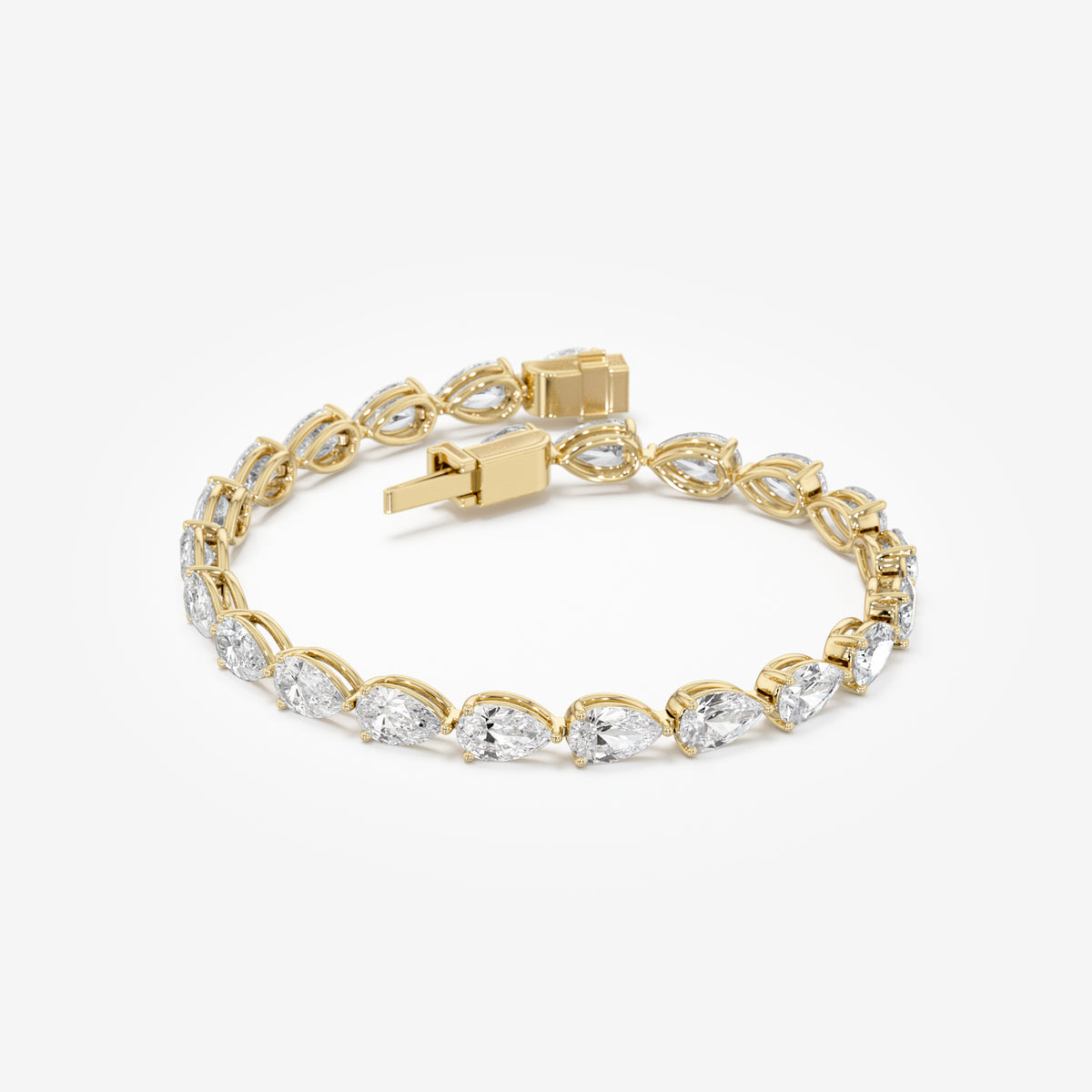 Pear Cut East-West Diamond Tennis Bracelet
