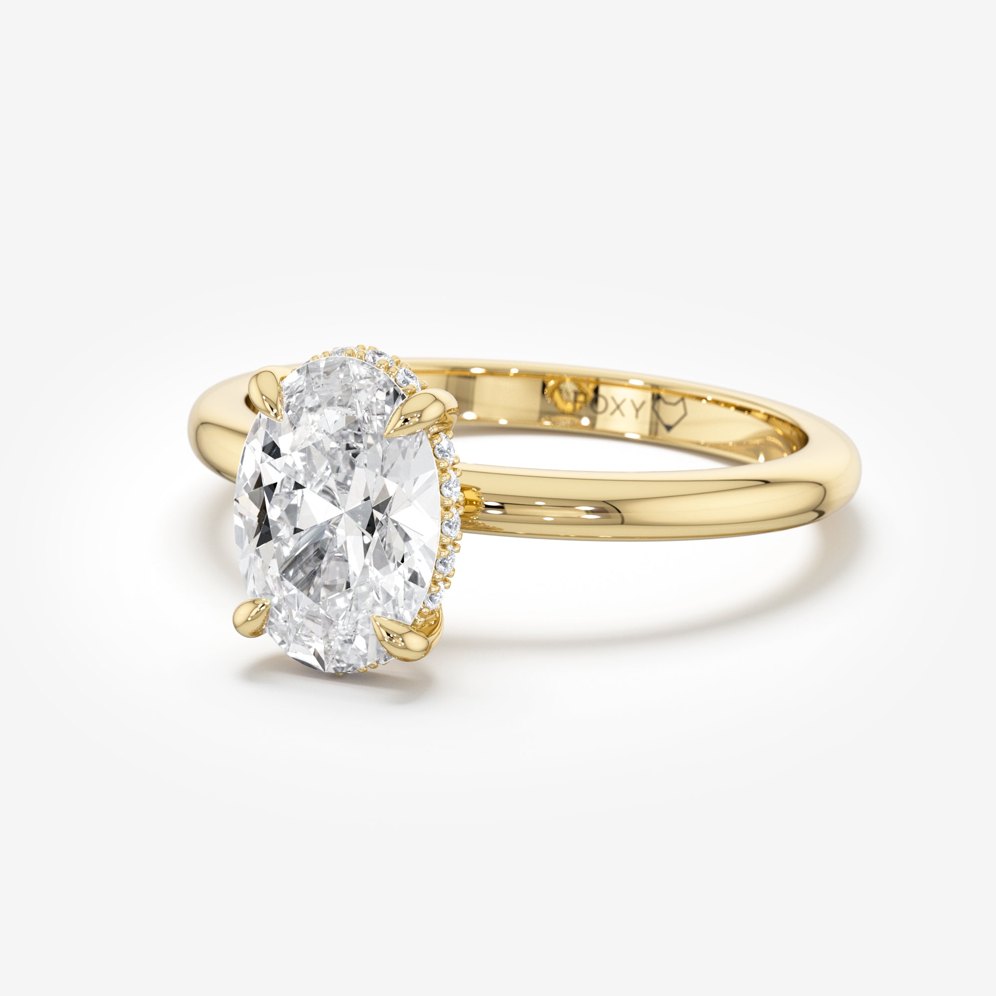 Hidden Halo Solitaire Engagement Ring