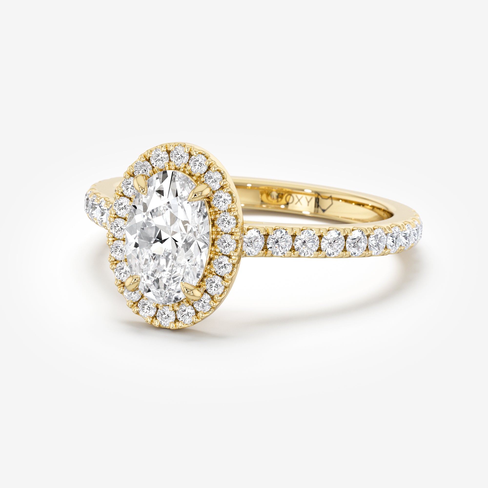 Pavé Diamond Halo Engagement Ring