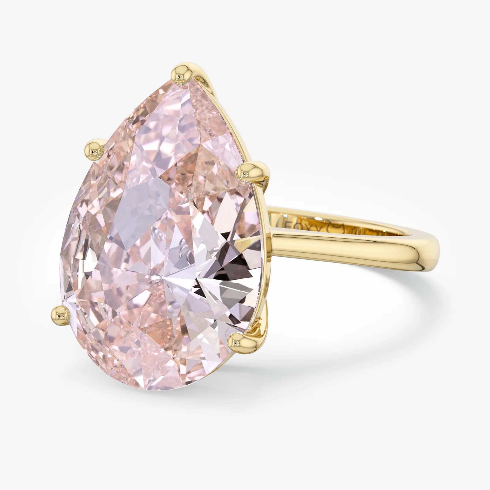 Pick Pink Solitaire Pear Diamond Ring