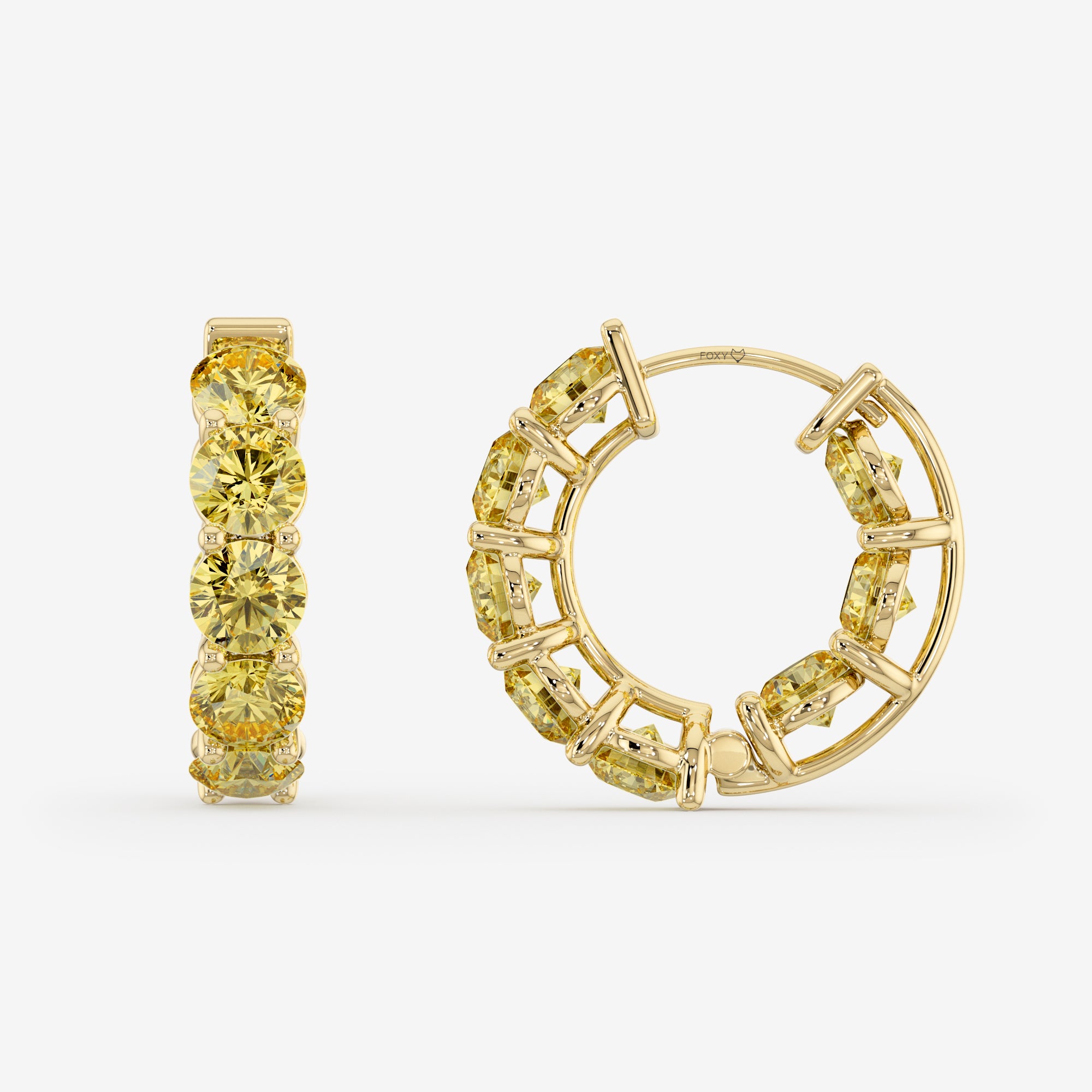 Solar Loop Hoop Earrings (4 Сt. T.W.)