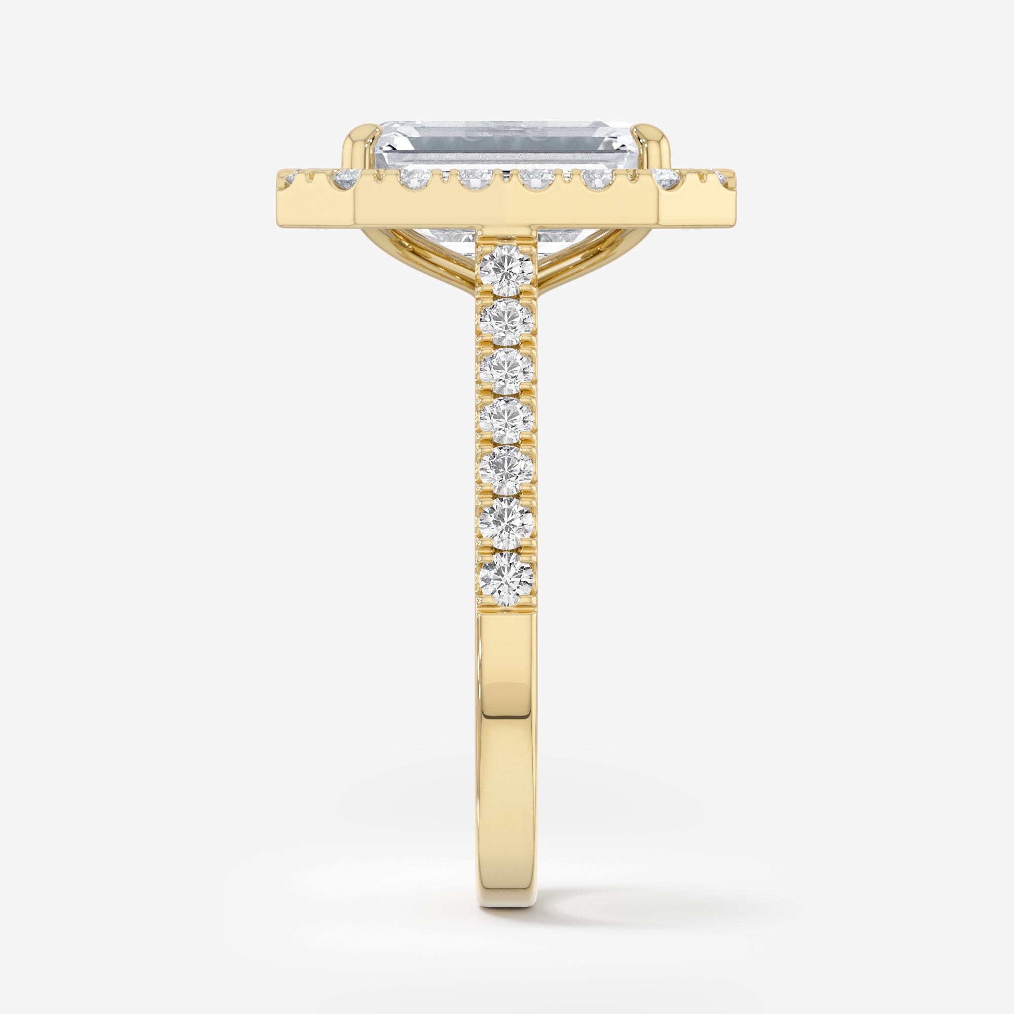 Pavé Diamond Halo Engagement Ring