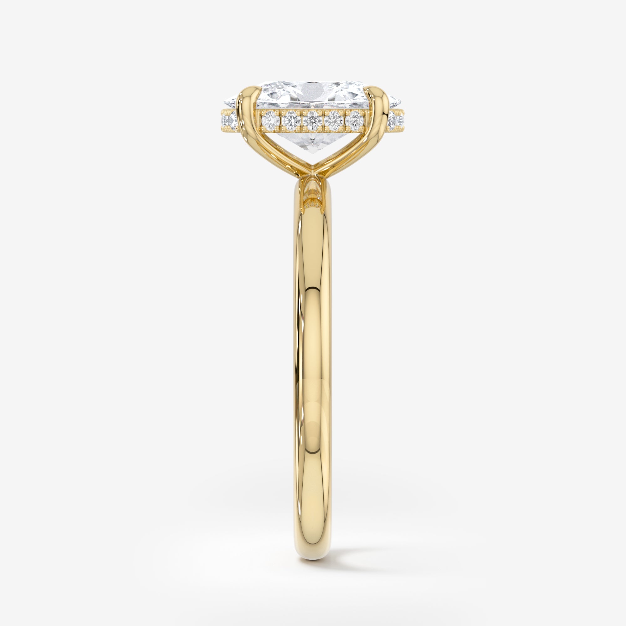 Hidden Halo Solitaire Engagement Ring