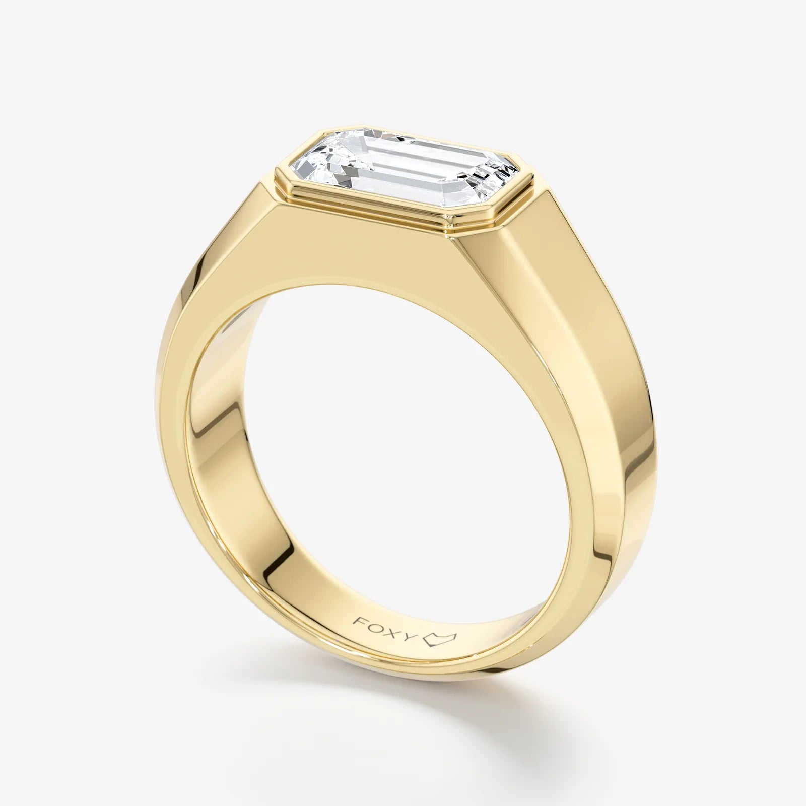 Men's Signet Emerald Cut Lab Diamond Ring