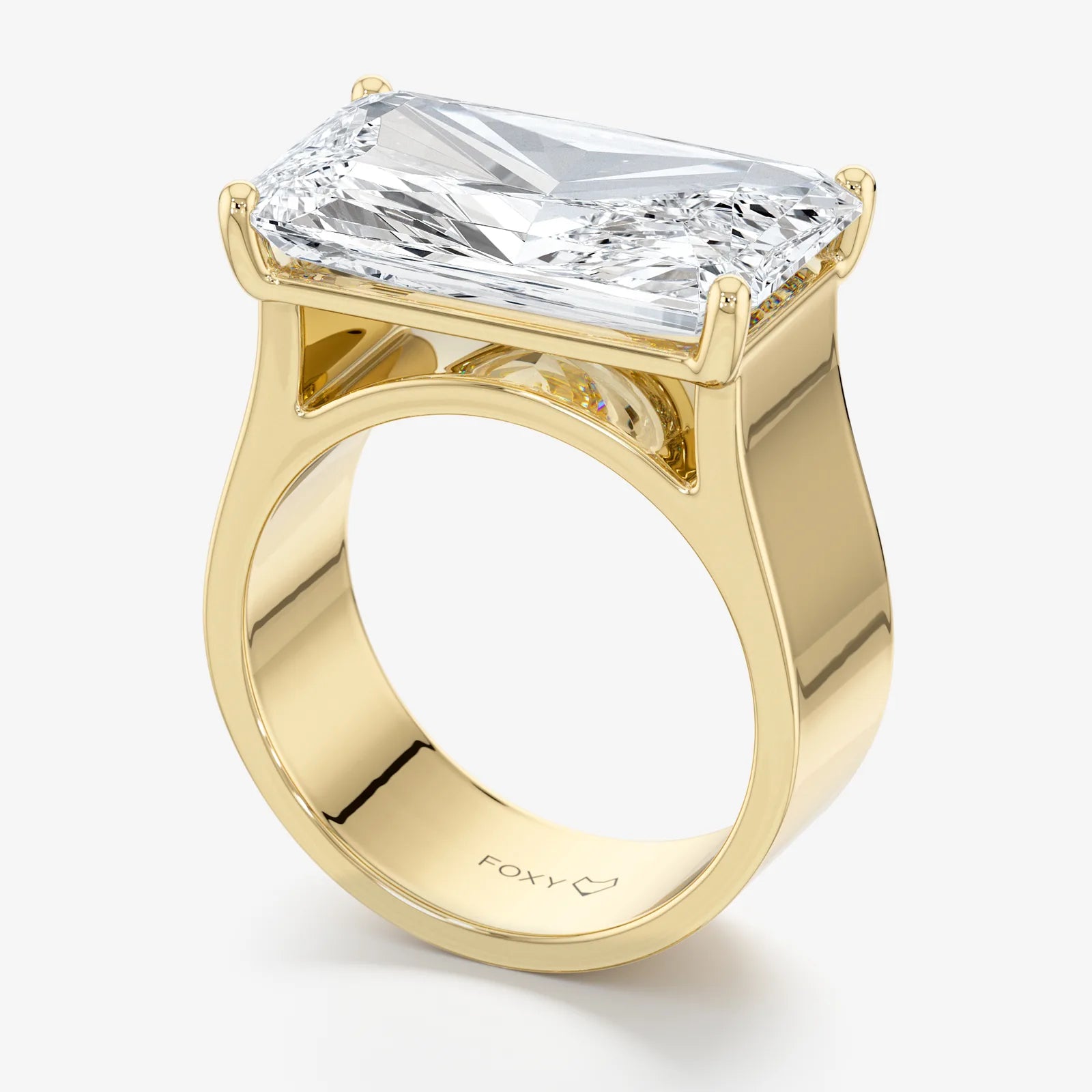 Men's Solitaire Radiant Cut Lab Diamond Ring