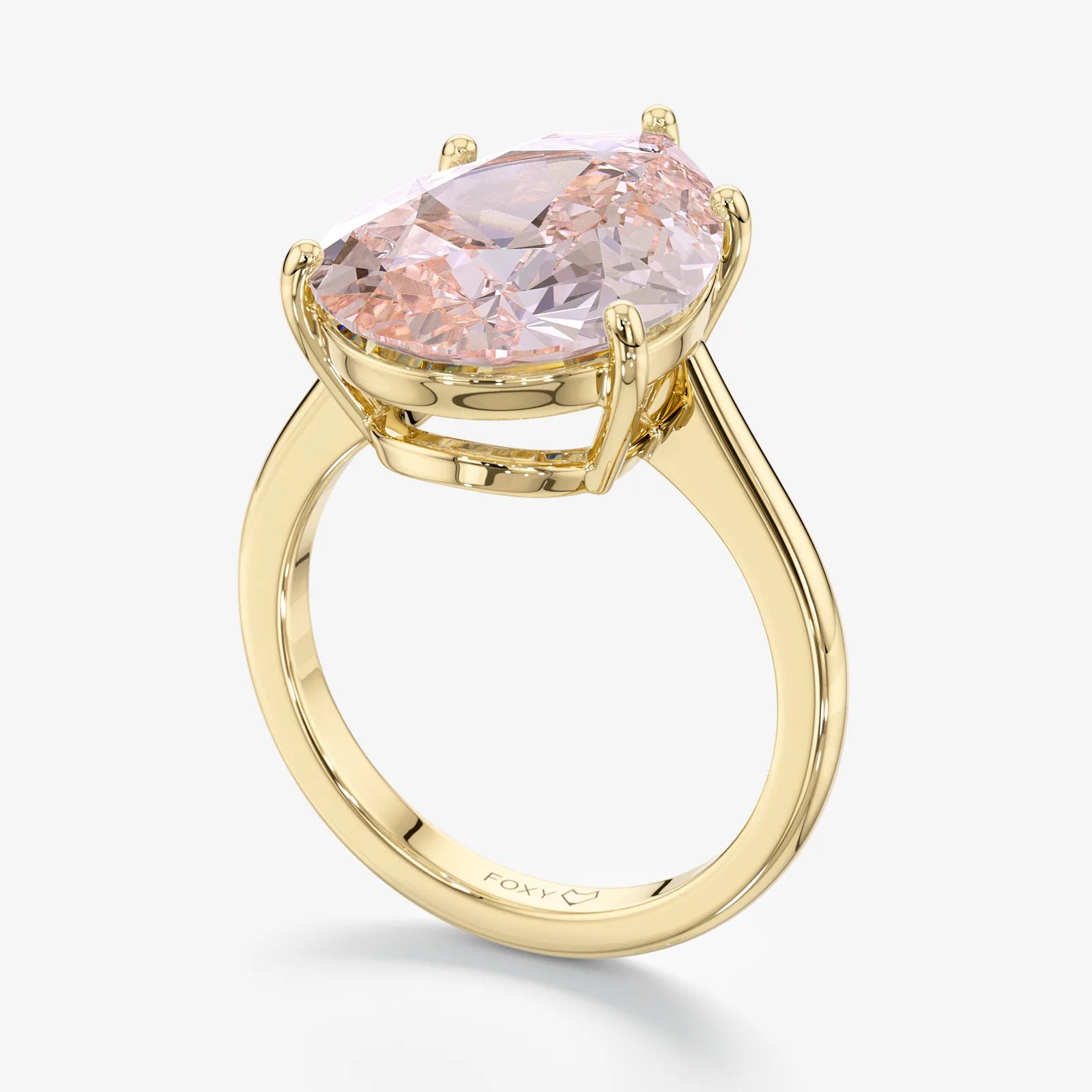 Pick Pink Solitaire Pear Diamond Ring