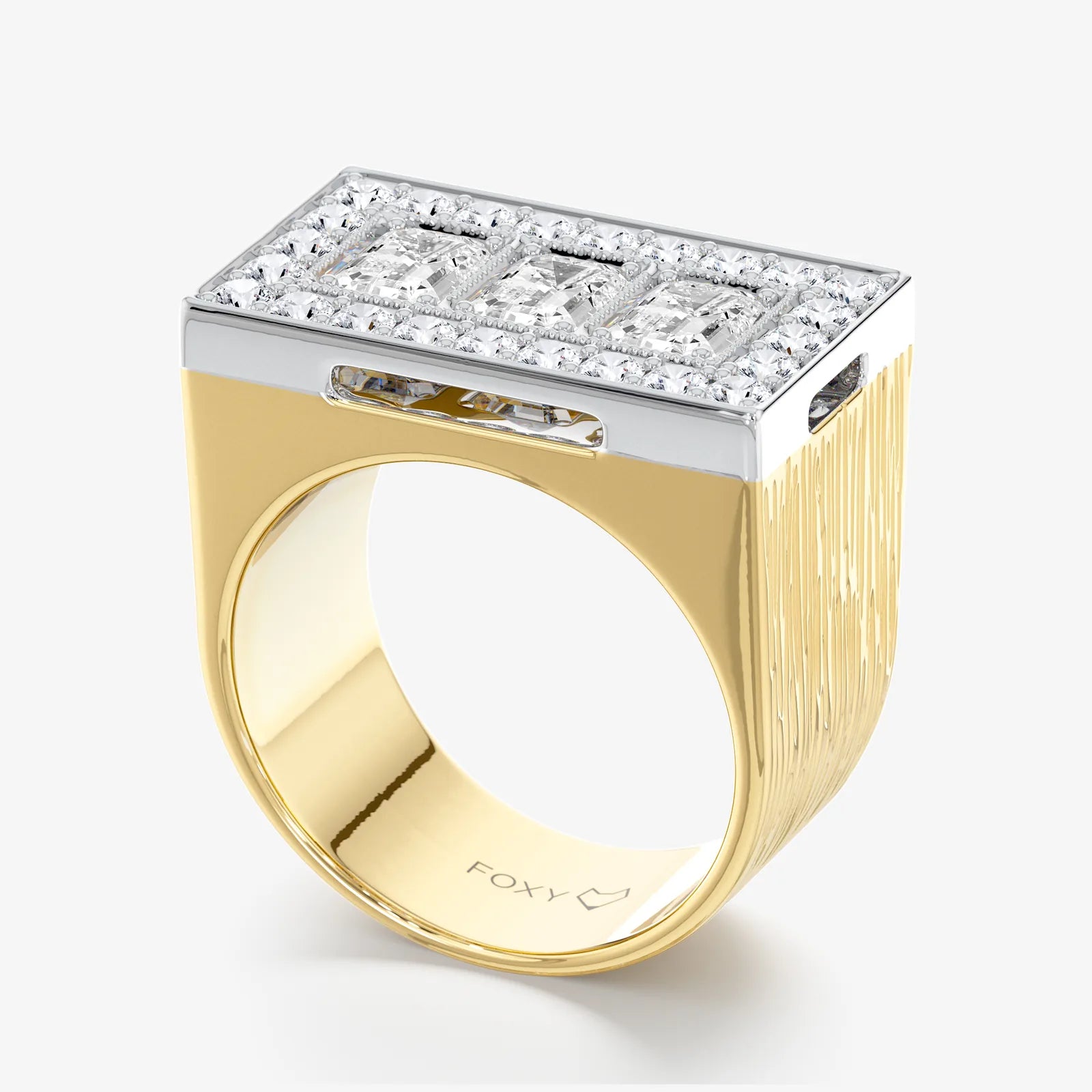 Men's Statement Signet Emerald Cut Lab Diamond Ring