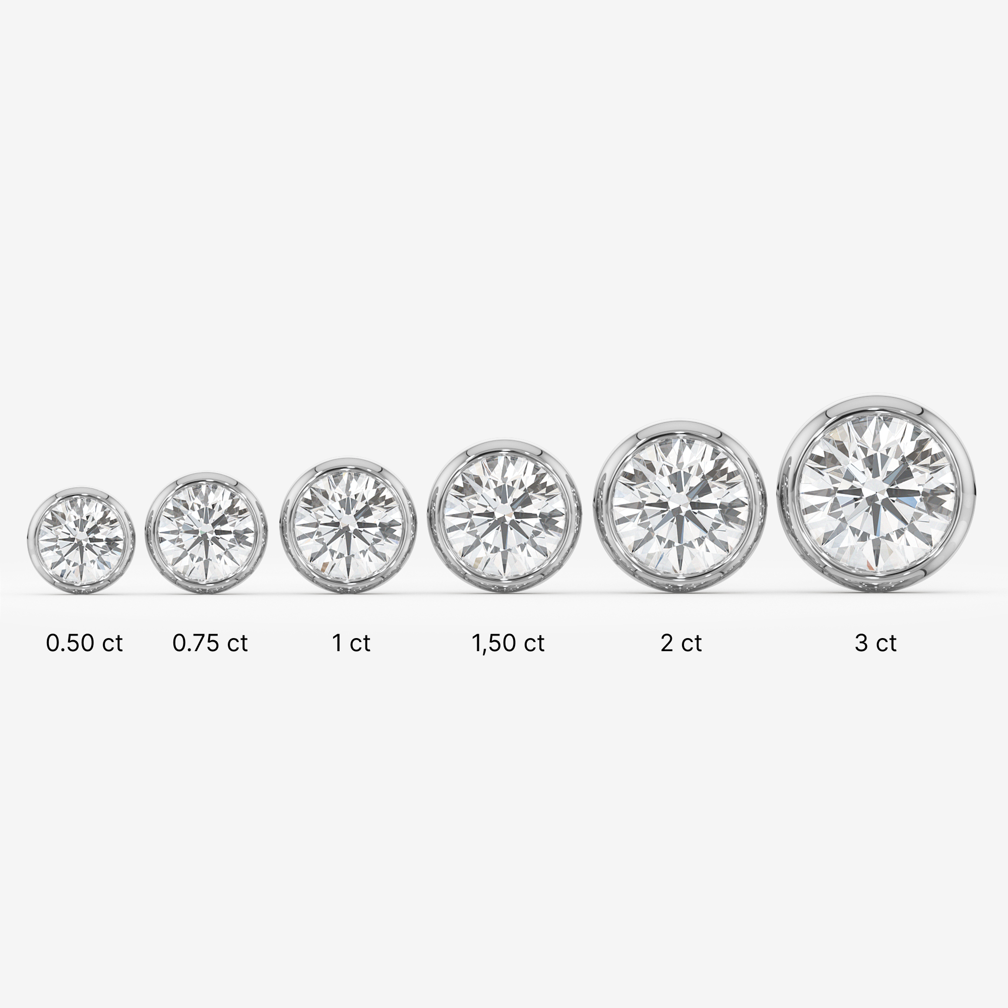 Bezel Solitaire Stud Earrings