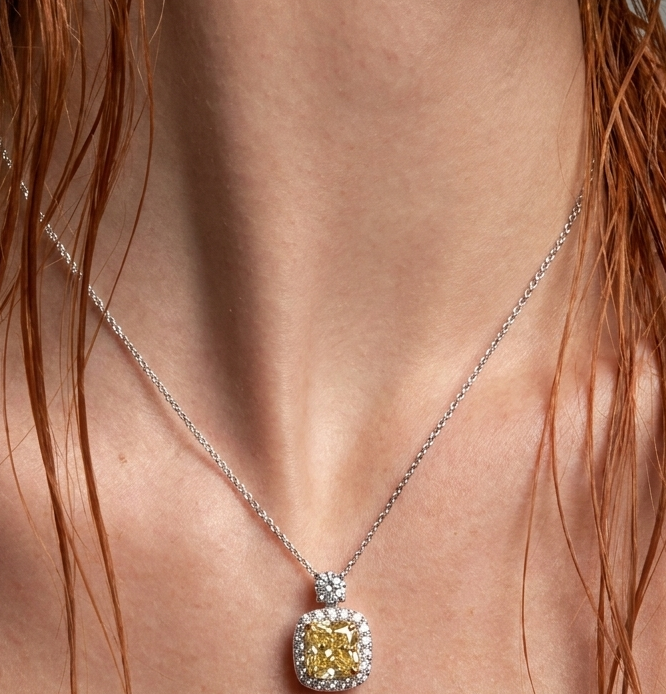The Only Choice Radiant Halo Diamond Pendant